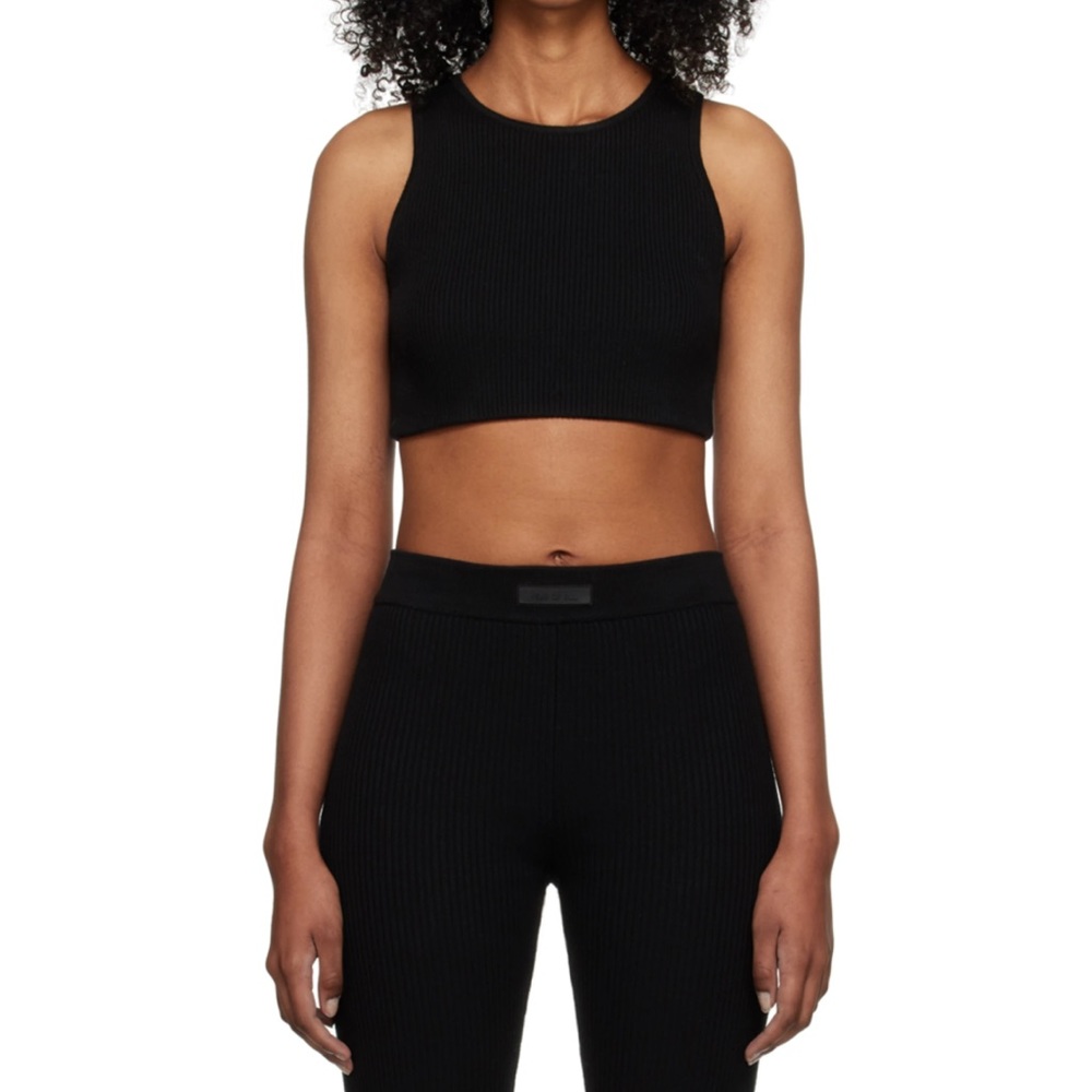Fear of God Essentials Black Rib Tank Top